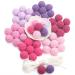 Beads for Jewelry Making for Kids 50pcs  Crochet Bead Kit DIY Teething Toy Bracelet Teether Ring Knitting Ball  Pink Lilac Series  20mm B-AWCY05
