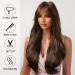 Buy Allbell Long Brown Curly Wig for Black Women - Red Highlights & Bangs - Synthetic for Daily Use - Buy Online on GoSupps.com