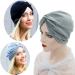 Beifon Women's Beanie Hat Turban - 2 Piece Elastic Printed Sleeping Cap for Hair Loss Muslim Headscarf - Black & Gray - Buy Online on GoSupps.com