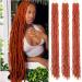 Faux Locs Crochet Hair Copper Red Soft Locs 36 Inch Ginger Long Crochet Locs Goddess Locs Natural Synthetic Pre looped Crochet Braids For Butterfly Locs(36inch(pack of 3) M) 36inch(pack of 3) M