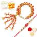 Ghasitaram Gifts Rakhis Online - Rakhi for Brother- RM-201 Bhaiya Bhabhi Rakhi with 200 GMS of Besan Barfi Rakhi Set with 200 gms of Besan Barfi