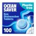 OceanSaver Eco-Friendly Dishwasher Tablets - Pack of 100 | Non-Toxic & Plastic-Free Dish Washing Tablets for Sustainable Cleaning | All in One Plant-Based Dishwasher Salt & Rinse Aid for Tough Stains 1 count (Pack of 100)