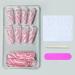 24Pcs Transparent Pink Corrugated Coffin False Nails Detachable French Ballerina Fake Nails Full Cover Nail Tips Press On Nails - Buy Online on GoSupps.com