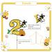 MAONICA Bumble Bee 2nd Birthday Cake Topper Gold Glitter Bee Two Years Old Birthday Cake Topper Honey Bee Cake Topper for Boys Girls Happy Bee Day Themed 2nd Anniversary Party Decoration - Buy Online on GoSupps.com