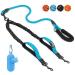 Slowton double linen for 2 dogs 360 rotatable reflective dog leash with two padded handles comfortable shock-damping walking training dog leash for small medium-sized dogs (3-16kg) 2 handles-m (3-16kg) blue