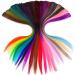 Feather Hair Extension Synthetic Rainbow Colors One Clip In Hair Extensions Curl Long Hair For Women Hair Piece Blue Pink Purple Red Green crochet hair extension set (Color : Q04 Size : 18inches) 18inches Q04 - Buy Online on GoSupps.com