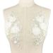 White 3D Pearl Organza Embroidered Lace Flower Appliques - 1 Pair for Wedding Dress & Craft DIY - Buy Online on GoSupps.com