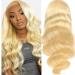 613 Blonde Lace Front Human Hair Wigs Peruvian Body Wave 13x4 Lace Frontal Wig 150% Density Pre Plucked HD Transparent Lace Human Hair Wigs For Black Women (22 inch, 13*4 body wave) 22 Inch 13*4 body wave
