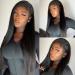 22inch Straight 13x6 Lace Front Wig Human Hair 180% Density Pre Plucked Transparent Lace Frontal Wig for Black Women - Brazilian Virgin Hair, Bleached Knots - Buy Online on GoSupps.com