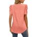 Puff Short Sleeve V Neck Top - Women's Elegant Casual T-Shirt Blouse in X-Large Pink - Buy Online on GoSupps.com