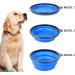 Petbonus Foldable Dog Bowl - 2 Silicone Travel Bowls for Water & Food | Portable Leak-Proof Design with Carabiners - Blue & Black (1000ml) - Buy Online on GoSupps.com