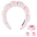 ENDLIS spa headband  microfiber wrist towels for washing face  Lovely bow hair band set of 3.suitable for women and girls For to wash face  skin care  beauty and shower (Pink)