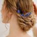 Yean Baroque Bridal Hair Pins Silver Rhinestones Wedding Hair Comb Something Blue Hair Piece for Women and Girls(3 Pcs) (Silver)