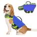 Vavopaw dog life jacket reflective dog chimney adjustable rescue vest ripstop lifesaver with heavy buoyancy and rescue handle Dogs swimming aid for swimming boating m dark brau m dark blue