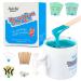 Nose Wax Kit Nose Hair Removal Waxing for Men and Women 150g Wax with Applicators 4 Mustache Stickers 10 Finger Glove for Removing Nose Eyebrow Hair Safe Quick and Painless 1.00 g (Pack of 1)
