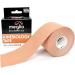 Meglio Kinesiology Tape - Uncut 5 Metre Roll | Therapeutic & Hypoallergenic Support for Muscle & Sports Injury Recovery | Breathable, Waterproof & Long Lasting Adhesive - Beige - Buy Online on GoSupps.com