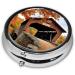 Albany Covered Bridge Round Pill Box - 3 Compartment Portable Travel Organizer for Vitamins & Medicine - Buy Online on GoSupps.com