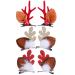 Lurrose 3 pair of antlers Christmas reindeer headband ear hair clip horn hairpin Christmas hair hair clips Christmas hair accessories