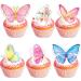 SAMOKA Butterfly Cupcake Toppers 24 PCS Colorful Butterfly Cupcake Picks Decoration for Girls Butterfly Party Theme Wedding Anniversary Kids Birthday Party Supplies Butterfly 2
