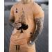 TZIISOA Men's Casual Short Sleeve Sweat Tracksuit Set - X-Large Orange - Buy Online on GoSupps.com