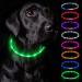 Nepfaivy Luminous Hand Hund Usb Charging - waterproof dog collar luminous with adjustable length LED collar for dogs with 3 lighting modes for safety green silicone - green