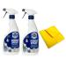 Bar Keepers Friend Stain Remover Power Spray x 2 - and a Cleaning Cloth | All-purpose Stain Remover Spray Barkeeper's Friend Multi-Surface Foaming Cleaner Removes Grease Limescale