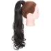 Ponytail Extension Wrap Around Long Straight Curly Clip in Ponytail Hair Extensions for Women Brown Black Blonde Hairpiece 24"-Curly Natural Black - Buy Online on GoSupps.com