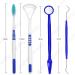 SRV HUB 4-Part Dental Care Set | Blue Oral Cleaning Tools Dental Pick Spiegel Tongue Cleaner & Toothbrush | Travel-Friendly Dental Kit - Buy Online on GoSupps.com