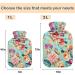 Naanle Hot Water Bottle with Cover - 2L Pink Orange Violet Flowers | Back Pain Relief Hand & Foot Warmer Neck Warmth Cold Therapy - International Shipping - Buy Online on GoSupps.com