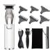 Kemei Hair Clipper for Men Professional Hair Trimmer Barbers Beard Trimmer Cordless Rechargeable Hair Cutting Grooming Kit with 6 Guide Comb T Blade Trimmer HairCut (S-SLIVER)