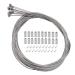 BlueSunshine 10 Pcs 1.8m Length Bike Replaceable Cycling Shifter Cable Set OR Brake Cable Set and Silver Alloy Cable Cap End Tip Crimp Set, 10 Pack