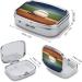 Baseball Print Pill Box - 2 Compartment Medicine Organizer | Decorative Metal Portable Pill Case for Pocket & Purse - Buy Online on GoSupps.com