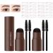 LXZJJM Eyebrow Stamp Stencil Kit - Long-lasting Smudge-free Brow Makeup | Natural and Smooth Texture | Multifunctional | Includes 10 Brow Shapes & Stamps | Reusable eyebrow stencils (01+04)