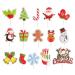 30PCS Christmas Cake Topper Cupcakes Decorating Insert Merry Christmas Happy Birthday Cake Topper Party Theme Cake Supplies Santa Gingerbread Man Snowflake Style Banquet Baking Dessert Christmas Cake