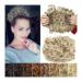 Hair Bun Hairpiece for Women Synthetic Combs Messy Bun Hair Piece Wave Curly Dish Hair Bun Extension Thick Curly Chignon Hairpiece Clip in Scrunchies Ponytail Extension for Women Hair Chignons(4T30)