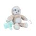 Dr. Brown's Baby Lovey Pacifier Holder & Teether Clip, Soft Plush Stuffed Animal Sloth Pacifier Tether with Teal HappyPaci, 100% Silicone, 0-12m