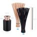 Jizzu Glass Diffuser Bottles - 4PC 100ml Black Reed Diffuser Set with Replacement Sticks for DIY Fragrance Vases | Premium Quality - Buy Online on GoSupps.com