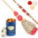 Ghasitaram Gifts Rakhis Online - Rakhi for Brother- The Glittering Chains Bhaiya Bhabhi Rakhi with 100 GMS of Dryfruits Mix Can Rakhi Set with 100 gms of Dryfruits Mix Can