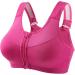 Routinfly 3-Piece Women's Sports Bra Set Zip Front Plus Size Everyday Bralette for Fitness Running & Nursing Comfortable Hot Pink XL - Buy Online on GoSupps.com