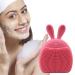 Soft Silicone Face Scrubber - Facial Cleansing Brush Face Scrub Clean Brush Face Brushes for Cleansing Cute Rabbit Ears Shape Manual Face Exfoliator Brush for Blackhead Pore Coatuiyo