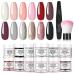 ROSALIND Dip Powder Colors For Nail Art Decoration 2 Set of 6pcs, Nail Acrylic Dipping Powder Kit Nail Dip Powder Not Need UV/LED Lamp Not Included Base & Top Coat Pink