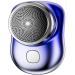 Portable Electric Razor for Men - Wet/Dry Mini Shaver, USB Rechargeable, Blue - Perfect for Home, Car, Travel - Buy Online on GoSupps.com