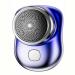 Electric Razor for Men  Newest Mini-Shave Portable Electric Shaver  Pocket Size Portable Shaver Wet and Dry Mens Razor USB Rechargeable Shaver Easy One-Button Use for Home Car Travel Blue