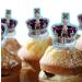 *3 for 2 offer* Cakeshop 24 x 4cm King Charles III 3rd Coronation Stand-Up Crown Photo Edible Cupcake Toppers Cake Decorations - Premium Wafer Precut