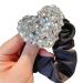amangul Full Rhinestones Heart Hair Tie Stunning Ponytail Holder Enchanting Style Glistening Hair Tie Hair Rope Hair Style Tool(A)