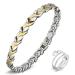 Jeracol Magnetic hardship women and magnetic rings reduces pain and arthritis stainless steel therapeutic magnet bracelet adjustable size & jewelry gift box energetix ft-SG & s