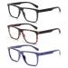 JM 3 Pack Anti Blue Reading Glasses For Women Men Rectangle Frame Blue Light Filter Glasses Anti Eyestrain/UV Ray Reading glasses 3-Pack mixed color 2.0 x