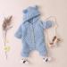 Haoakini Newborn Baby Ear Hooded Knitted Winter Romper | 18-24 Months Blue Snowsuit for Boys Girls - Buy Online on GoSupps.com