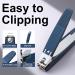 Jenney Nail Clipper with Catcher - Sharp Stainless Steel Cutters for Fingernails and Toenails - No Splash Professional Nail Clippers with File - Durable Blue Trimmer for Women and Men - Buy Online on GoSupps.com