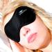 Sleeping Eye mask for Sleep Men & Women Black Silk Eye Cover Sleep with Free Ear Plugs & Adjustable Strap Necessary Sleep Mask in Household Travel Flight Lighting Block Preventing Insomnia&Migraines
